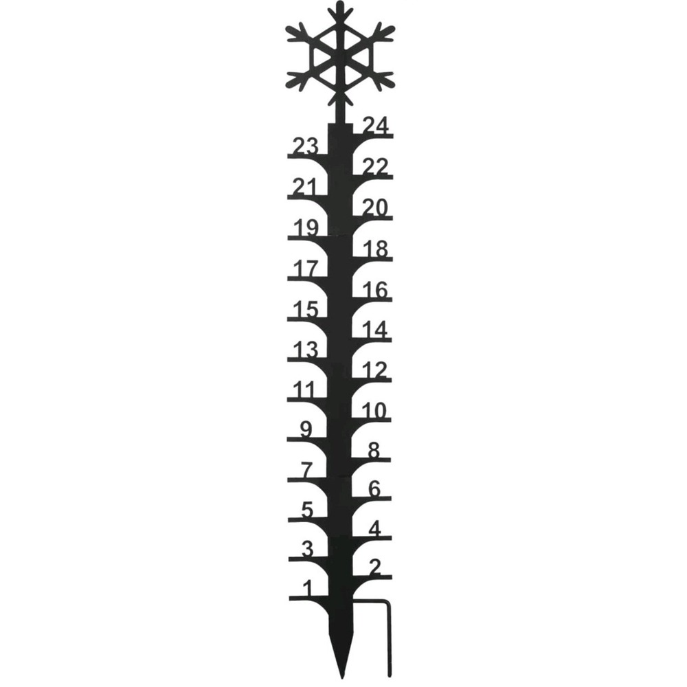 Vinegrow 24 Inch Snow Gauge Outdoor Metal Snowflake Measuring Stick Iron Art s13
